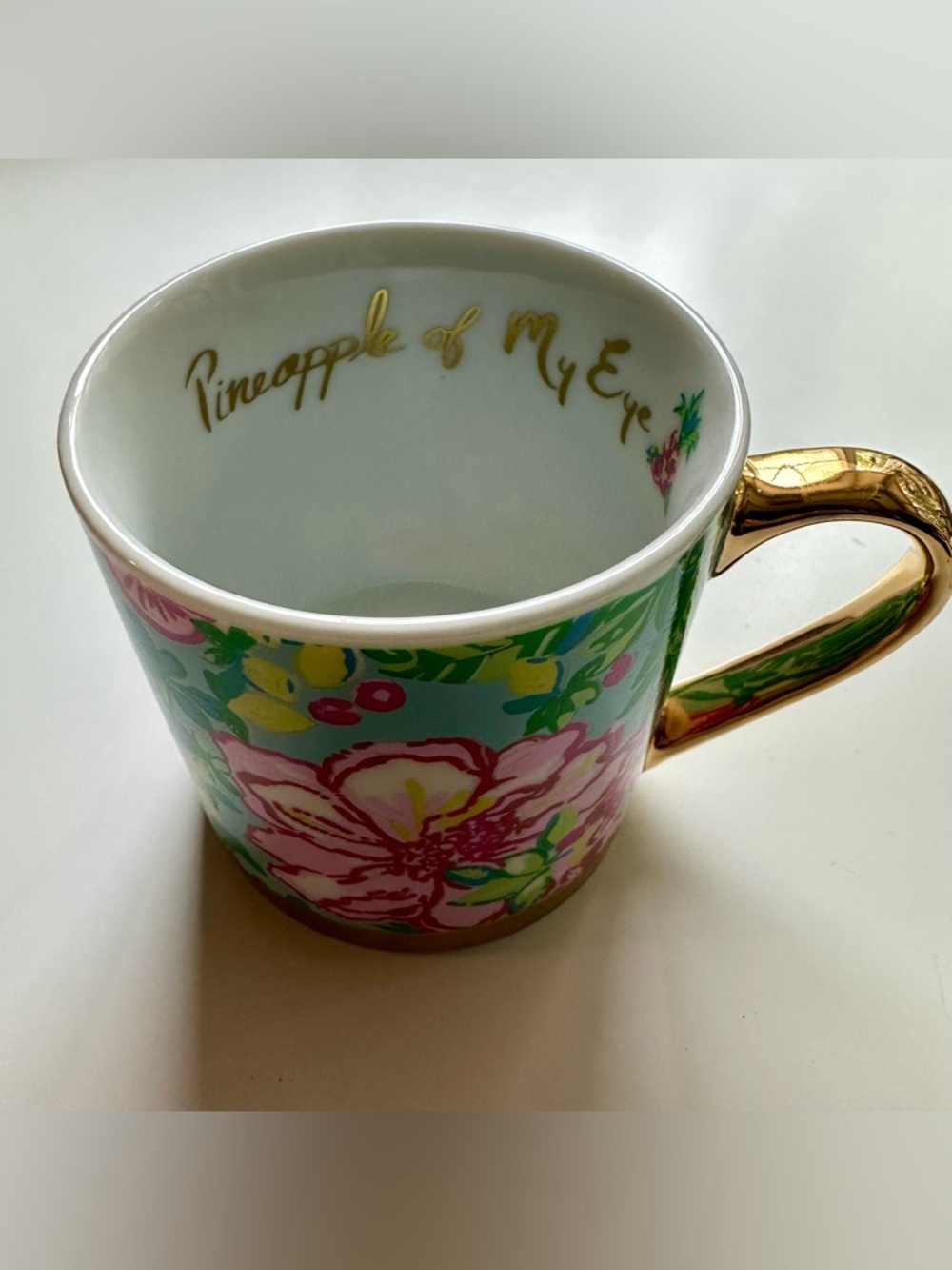 🆕 Lilly Pulitzer Pineapple of My Eye Floral Mug (New in Box) - Picture 2 of 4